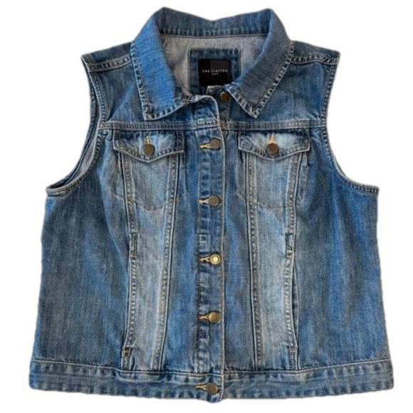 THE LIMITED Blue Denim Vest Size M - Picture 1 of 5